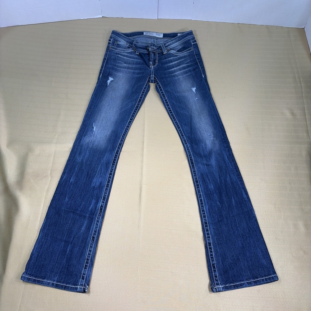 BKE Stella Boot Cut Stretch Distressed Denim Jeans Size 27x33.5